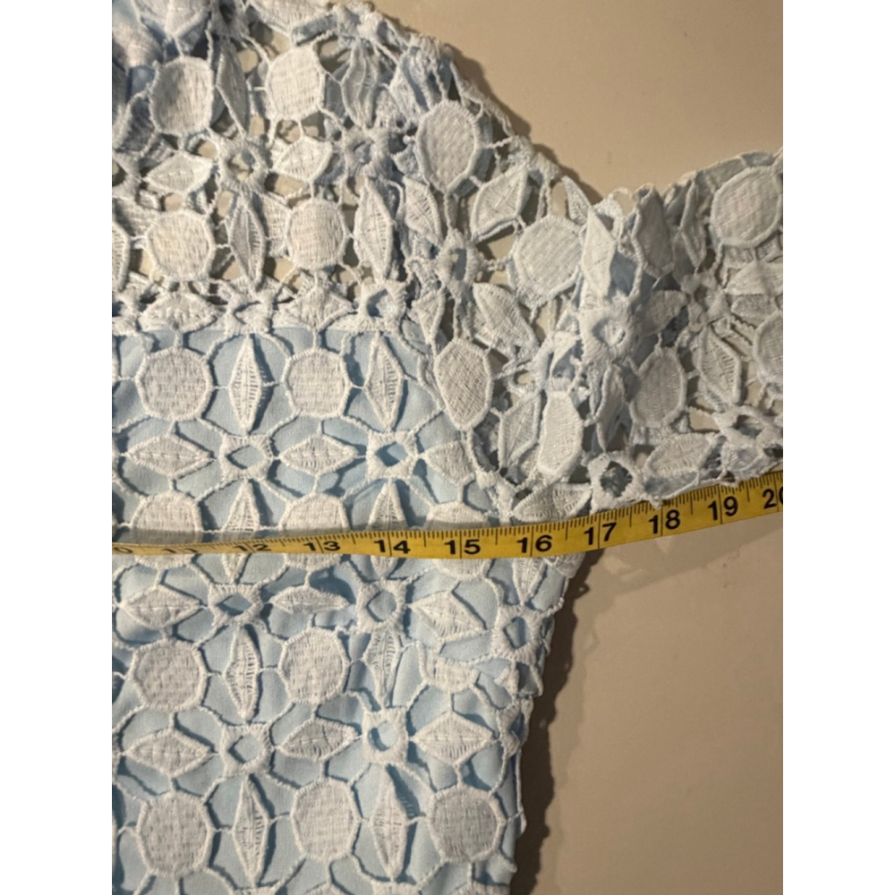 EillyBazar Light Blue Lace Long Sleeve Dress Women's M - Picture 8 of 10
